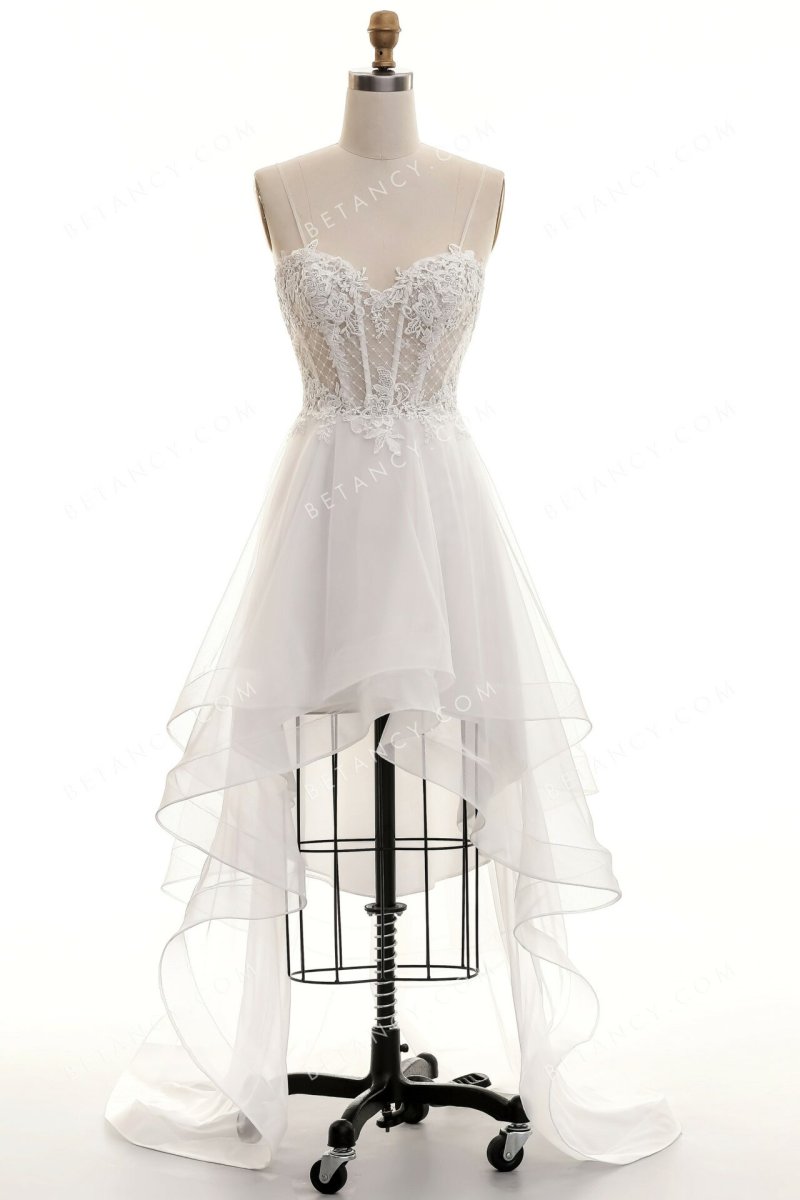 Robe De Mariée Courte Devant Avec Traine – Image 5