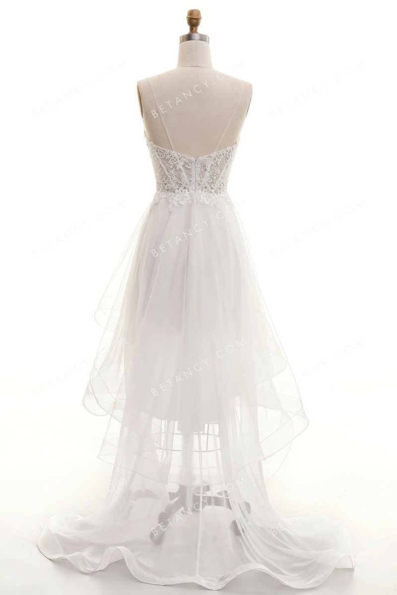 Robe De Mariée Courte Devant Avec Traine – Image 6