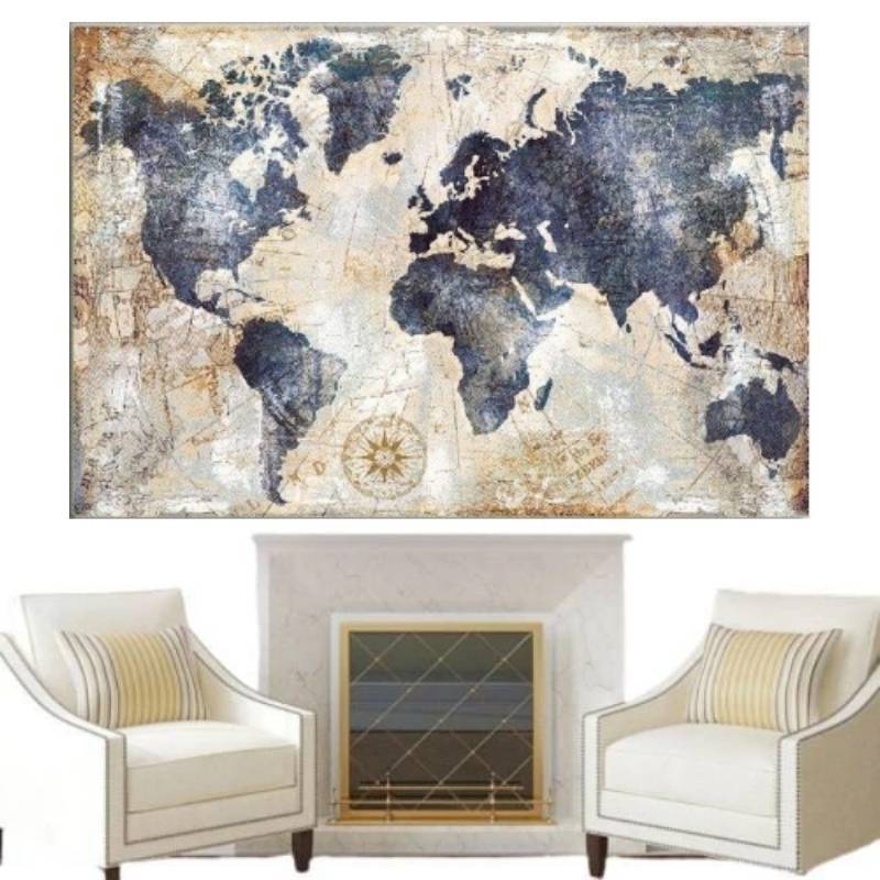 Tableau Carte Du Monde Vintage