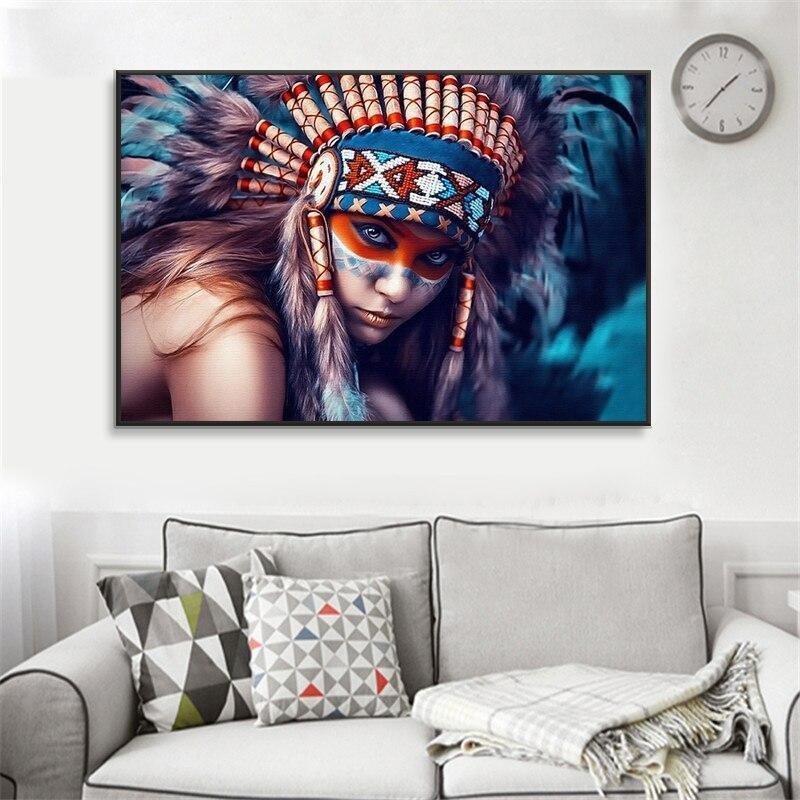 Tableau Vintage Coiffe Indienne – Image 6