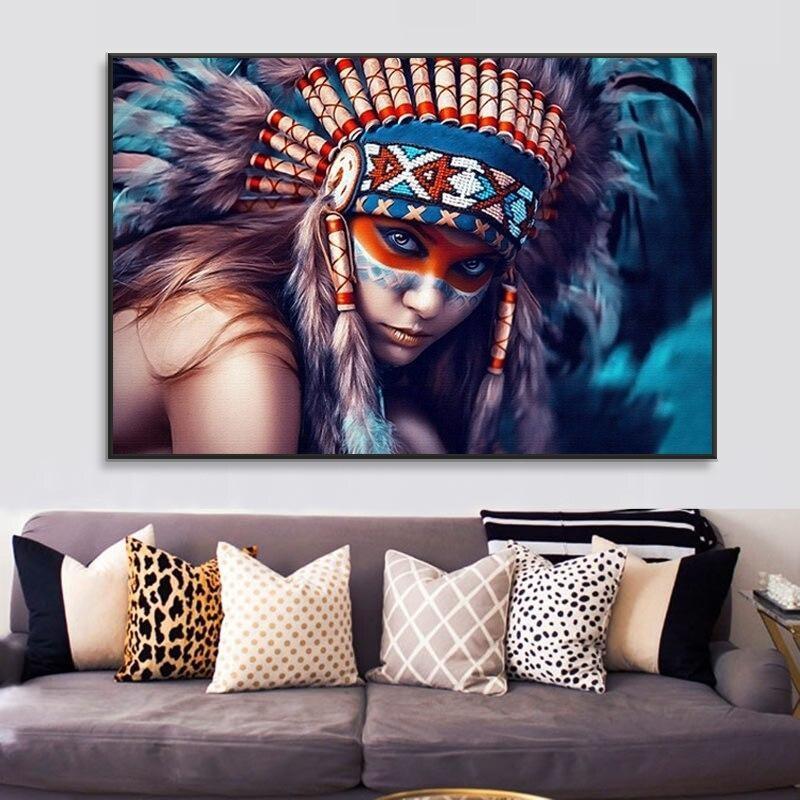 Tableau Vintage Coiffe Indienne – Image 4