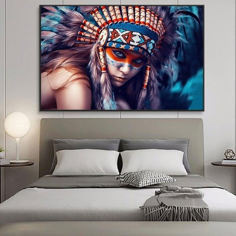 Tableau Vintage Coiffe Indienne – Image 5