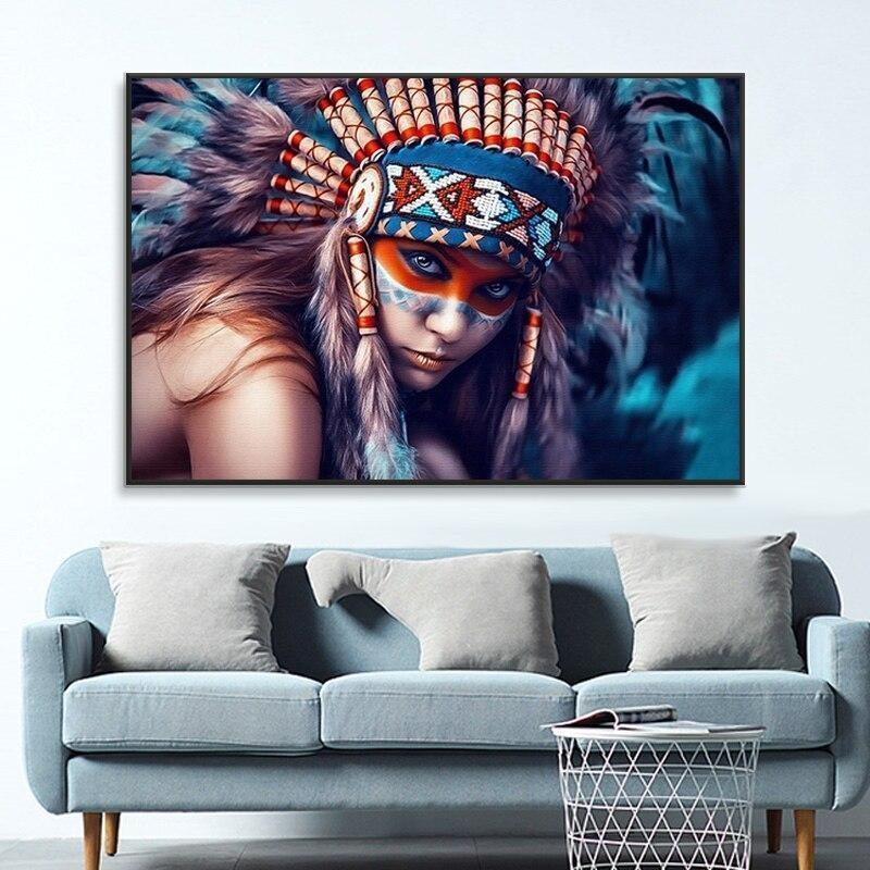 Tableau Vintage Coiffe Indienne – Image 3