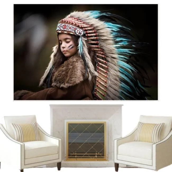 Tableau Vintage Enfant Indien