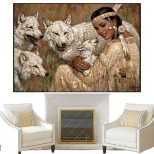 Tableau Vintage  Indien Coloré