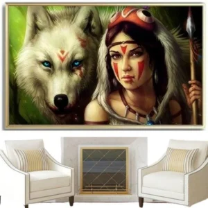 Tableau Vintage  Loup Indien