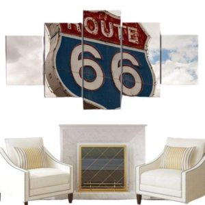 Tableau Vintage  Métal Route 66
