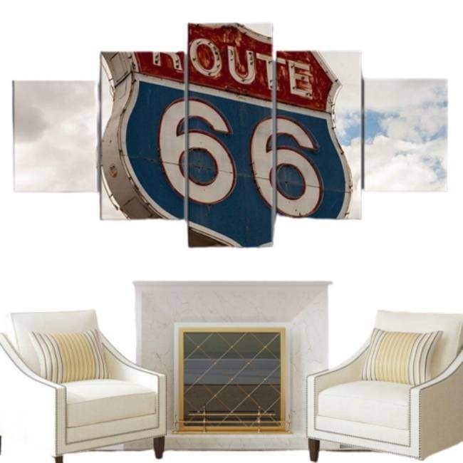 Tableau Vintage Métal Route 66