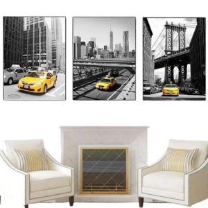 Tableau Vintage New York Jaune