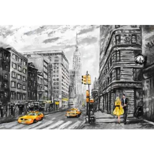 Tableau Vintage New York Noir Et Blanc Taxi Jaune – Image 8
