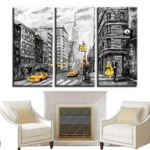 Tableau Vintage New York En Plusieurs Parties