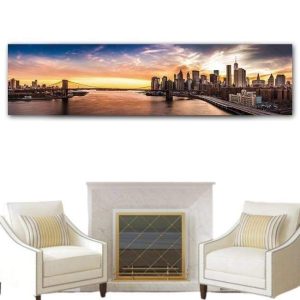 Tableau Vintage New York Pont De Brooklyn