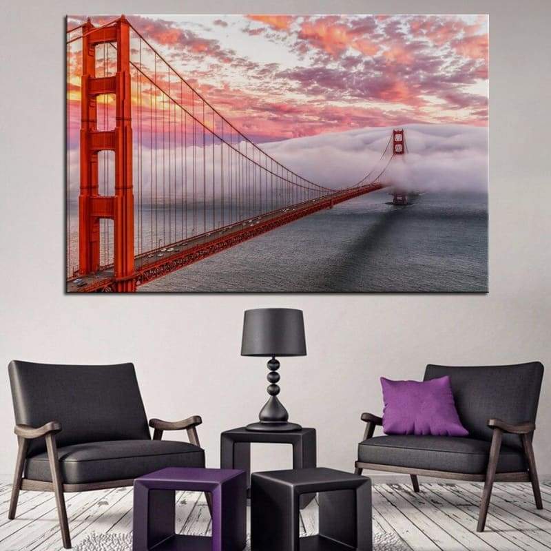 Tableau Vintage Pont De San Francisco – Image 3