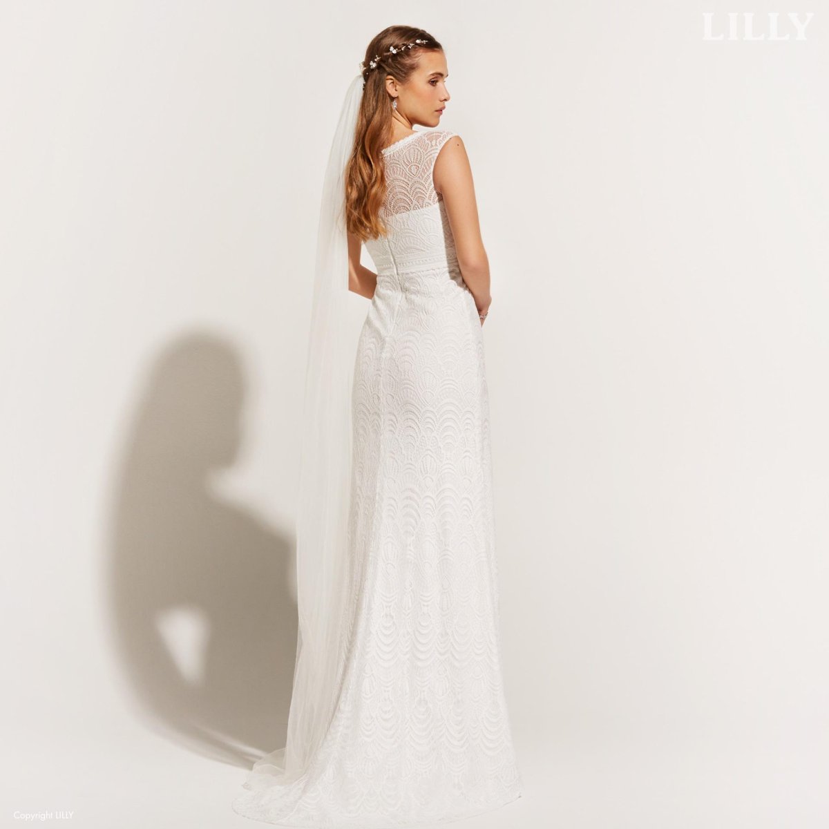 Robe De Mariée Sirène Vintage Blanche – Image 3