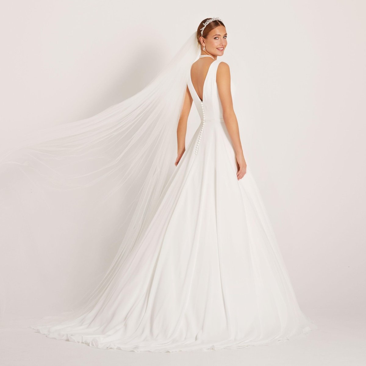 Robe De Mariée Année 70 Blanche – Image 3